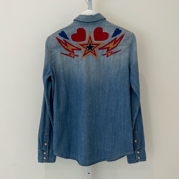 MOTHER DENIM SURF GIRL SCHOOL DISTRESSED SHIRT SIZE MEDIUM NWOTS! - Picture 8 of 17